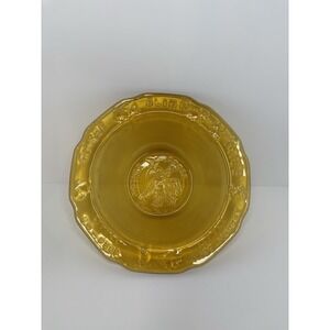 Vintage Tiara Glass Child's Embossed Amber Bowl, Mother Goose Nursery Rhymes, 6"